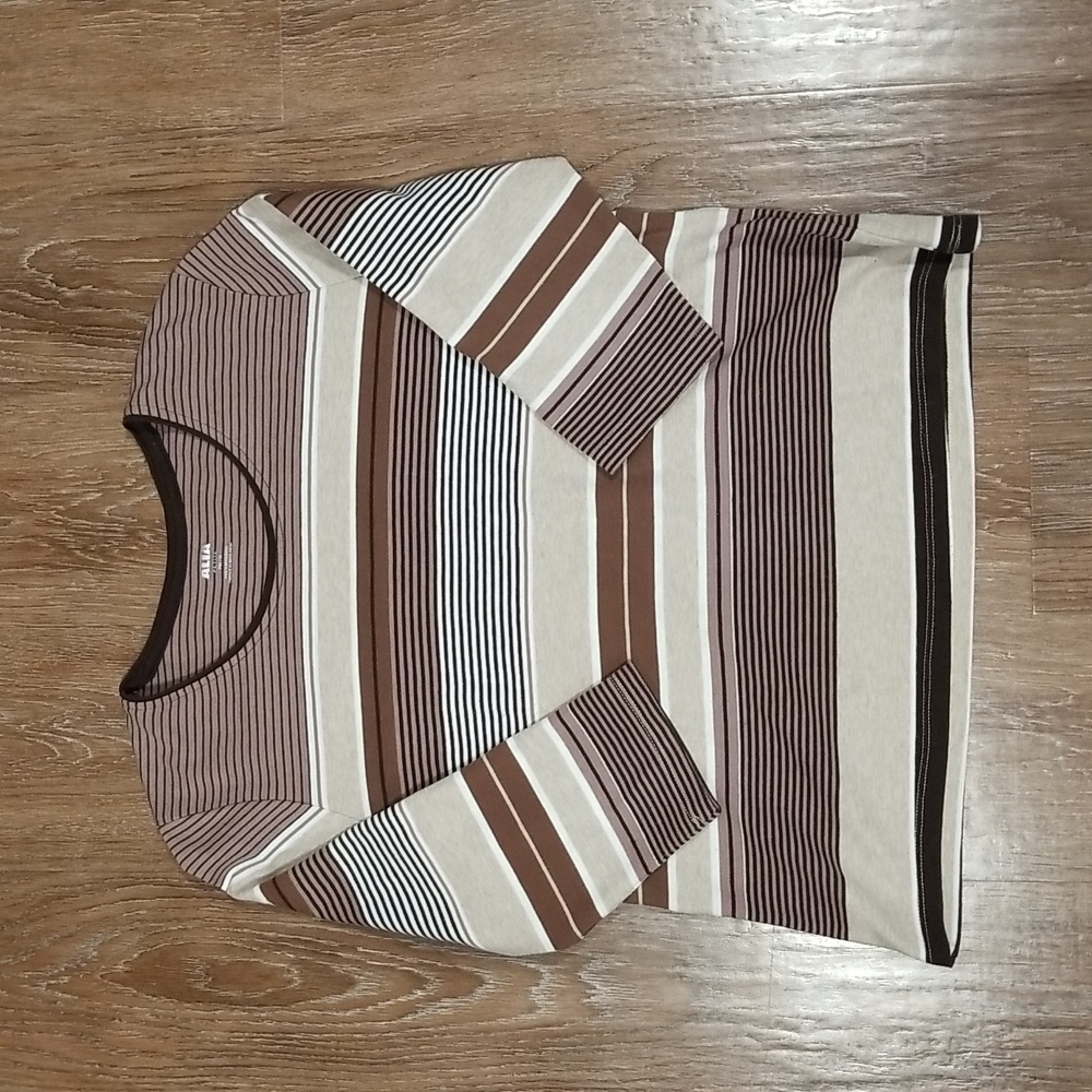 (MP) Alia Petite Casual Stripes Comfortable Loungewear Classic Fit
